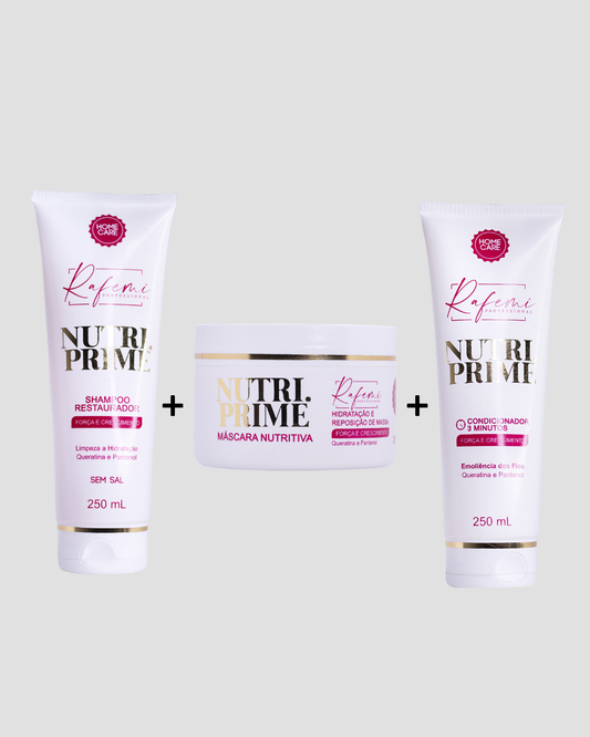 Kit Nutri Prime | Home Care | Shampoo 250ml + Condicionador 250ml + Máscara 250g
