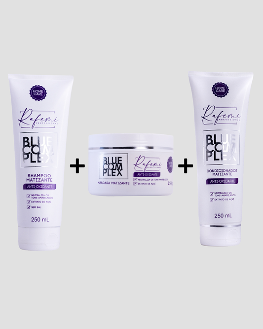 Kit Blue Complex | Matizante Anti-Oxidante | Shampoo 250ml + Condiconador 250ml + Máscara 250g